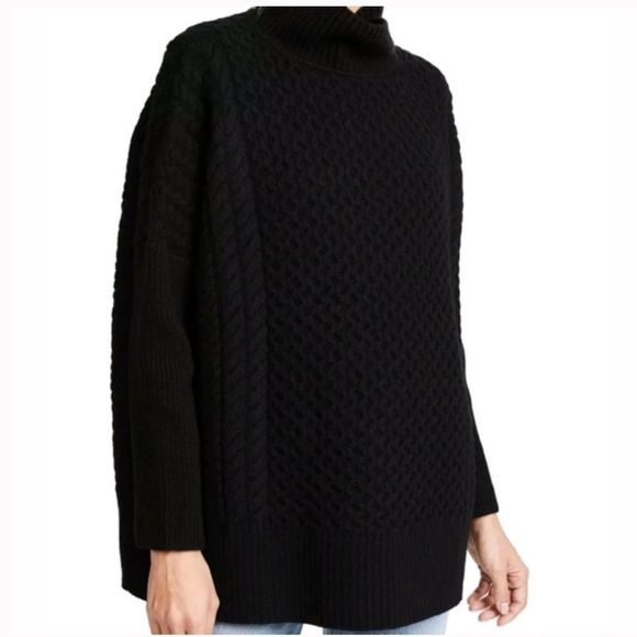 Ayr 100% merino wool “le Square” cable turtleneck sweater - Picture 4 of 7